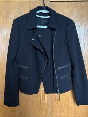 Banana Republic Black Moto-Style Zip Jacket